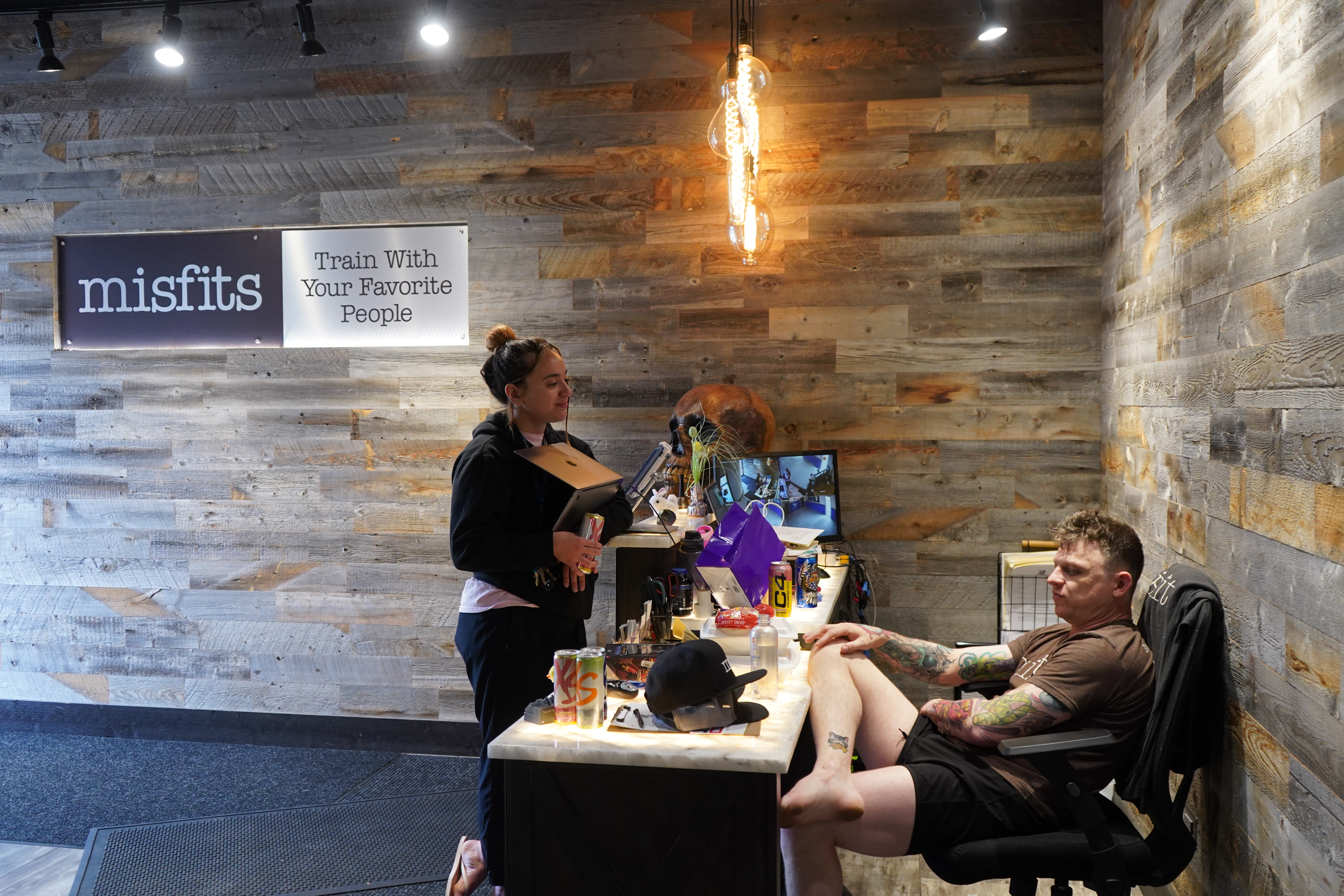 Alexandra King and Chris Martin at Misfits Gym — on location client services